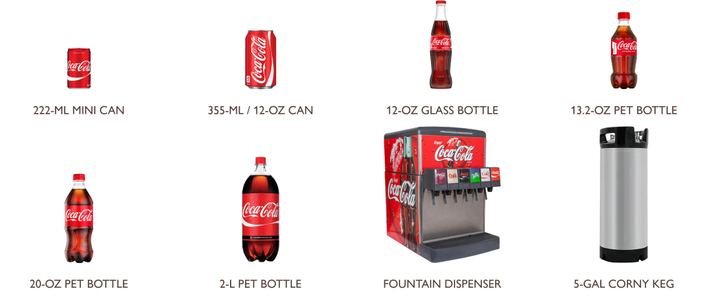 Coca-Cola has a container or dispenser for every occasion or need.